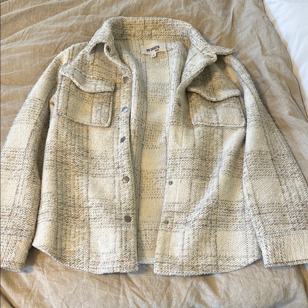 Urban Outfitters Cream Plaid Jacket